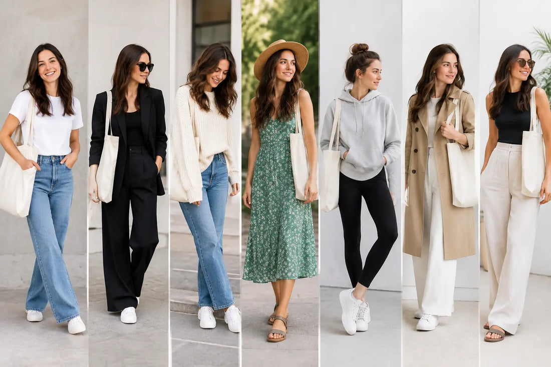 Stoffbeutel im Alltag stylen mit 7 starken Looks