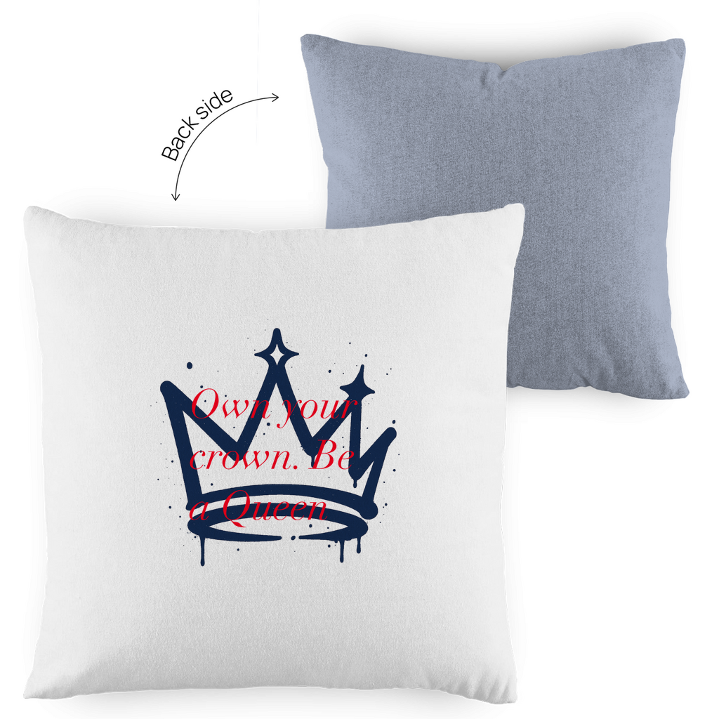 Onw Your Crown be a Queen Premium Deko-Kissen – Luxus Kissenbezug im Vintage-Pastell Look