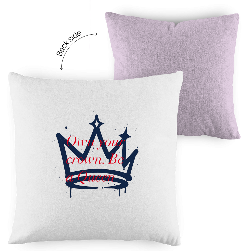 Onw Your Crown be a Queen Premium Deko-Kissen – Luxus Kissenbezug im Vintage-Pastell Look