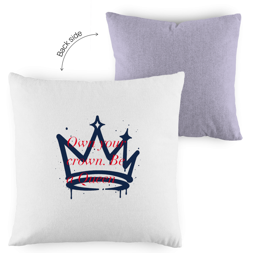 Onw Your Crown be a Queen Premium Deko-Kissen – Luxus Kissenbezug im Vintage-Pastell Look