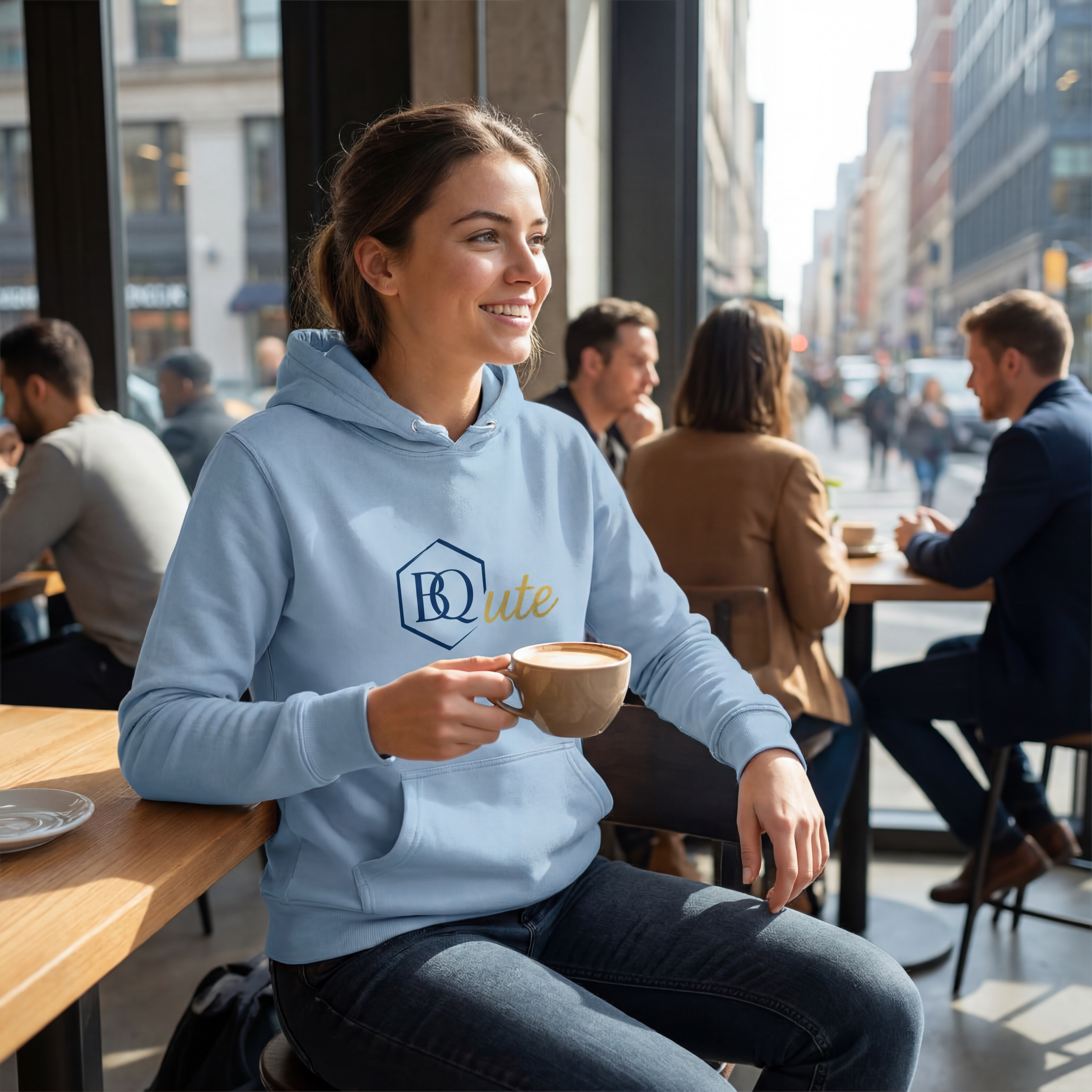 Damen Hoodie BQute gold