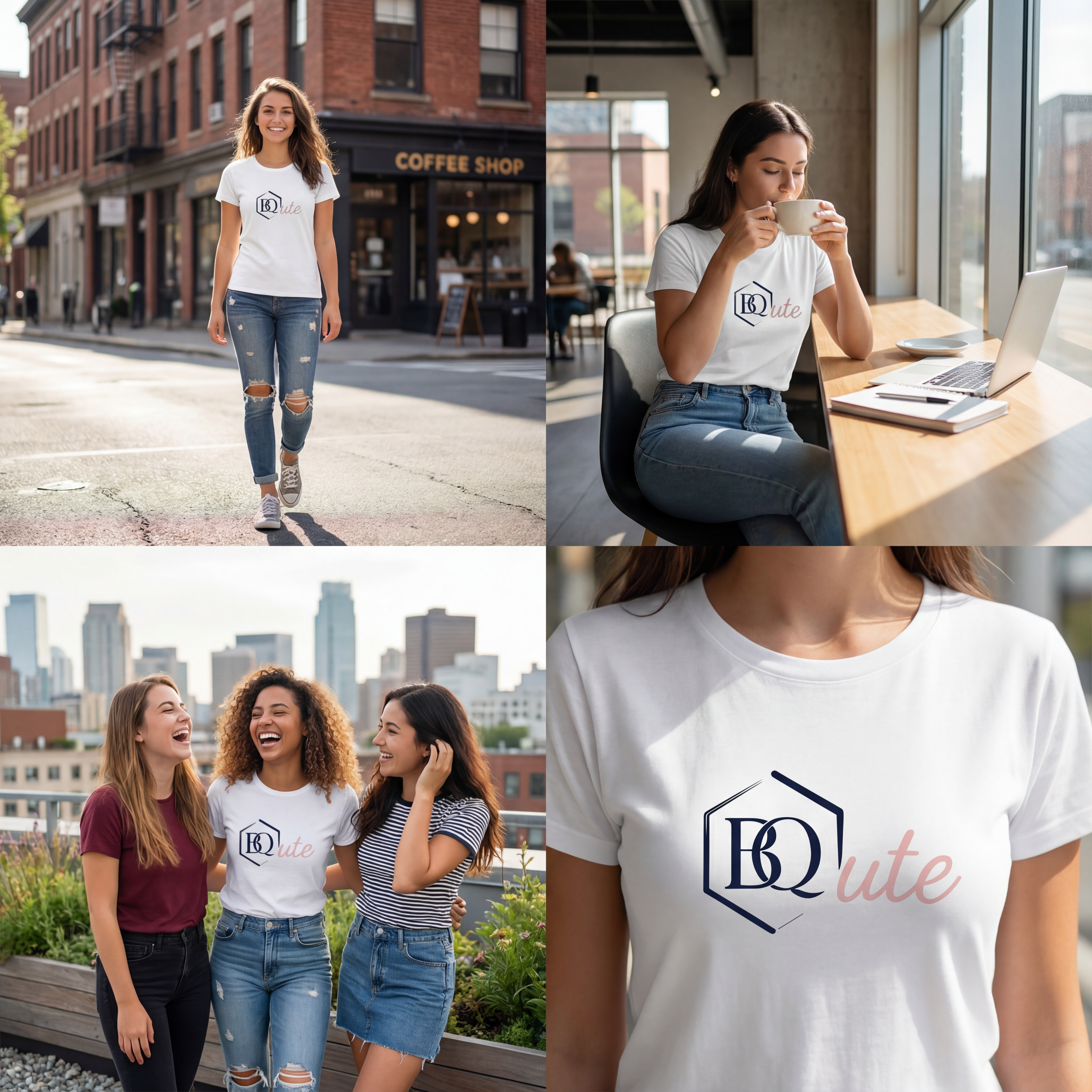 Damen Premium Bio T-Shirt BQute rose