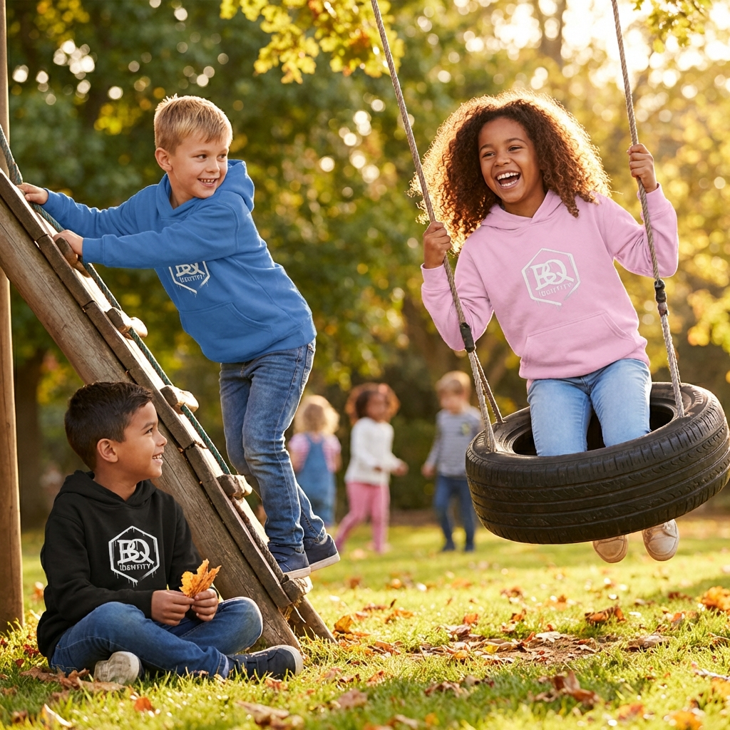 BQ Identity Kinder Premium Hoodie – Bio Streetwear für Kids
