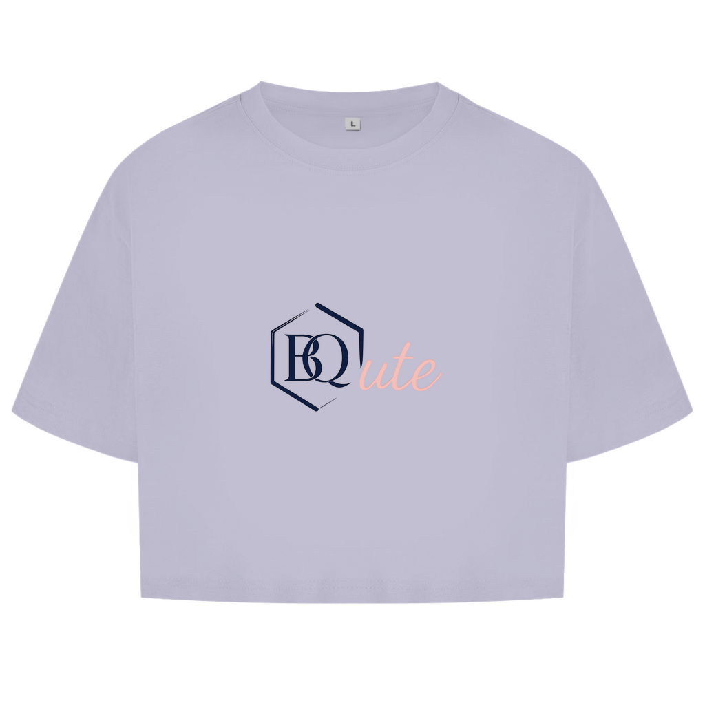 Damen Oversize Crop Top BQute rose