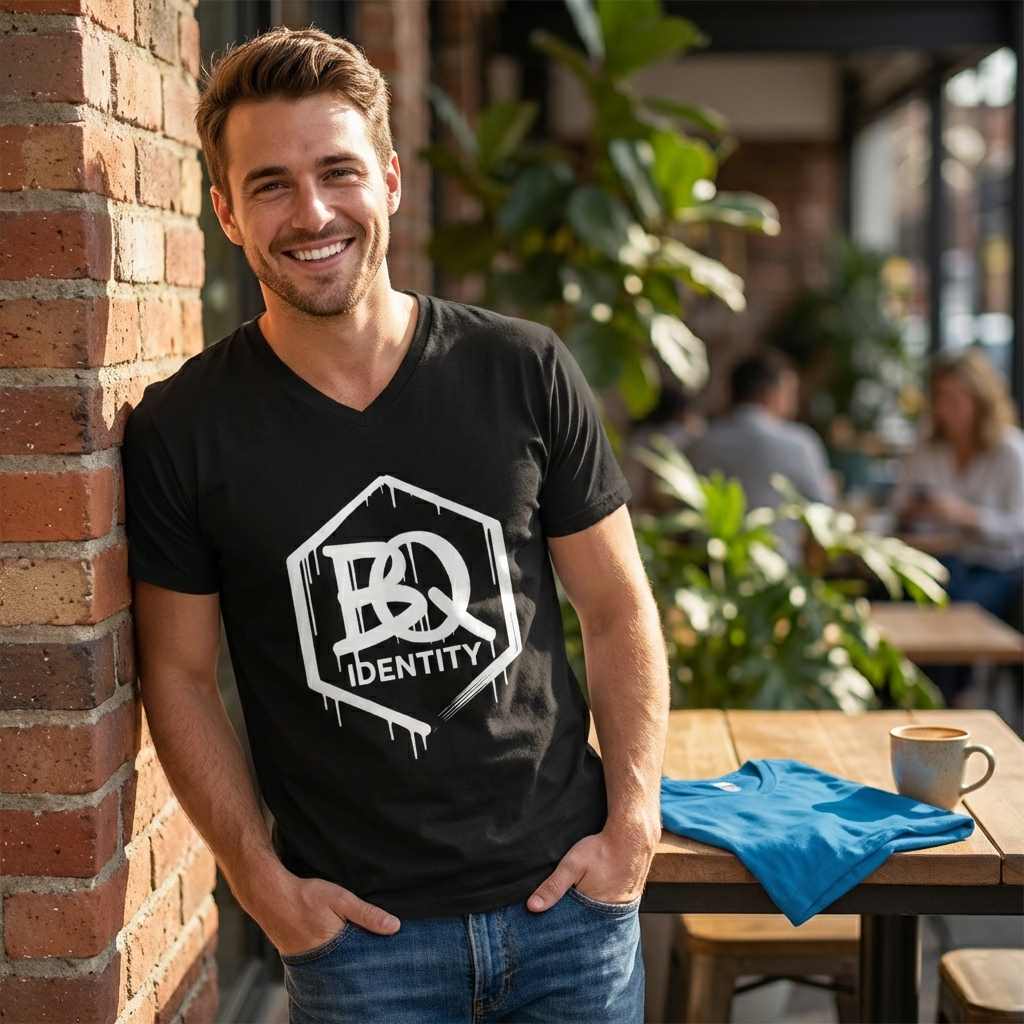 BQ Identity V-Neck Herren T-Shirt| Perfekter Fit & Urban Street Style