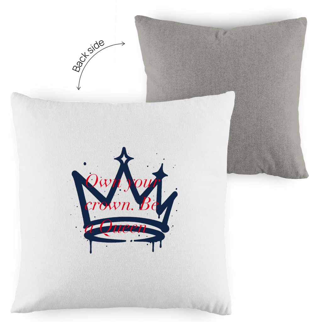 Onw Your Crown be a Queen Premium Deko-Kissen – Luxus Kissenbezug im Vintage-Pastell Look
