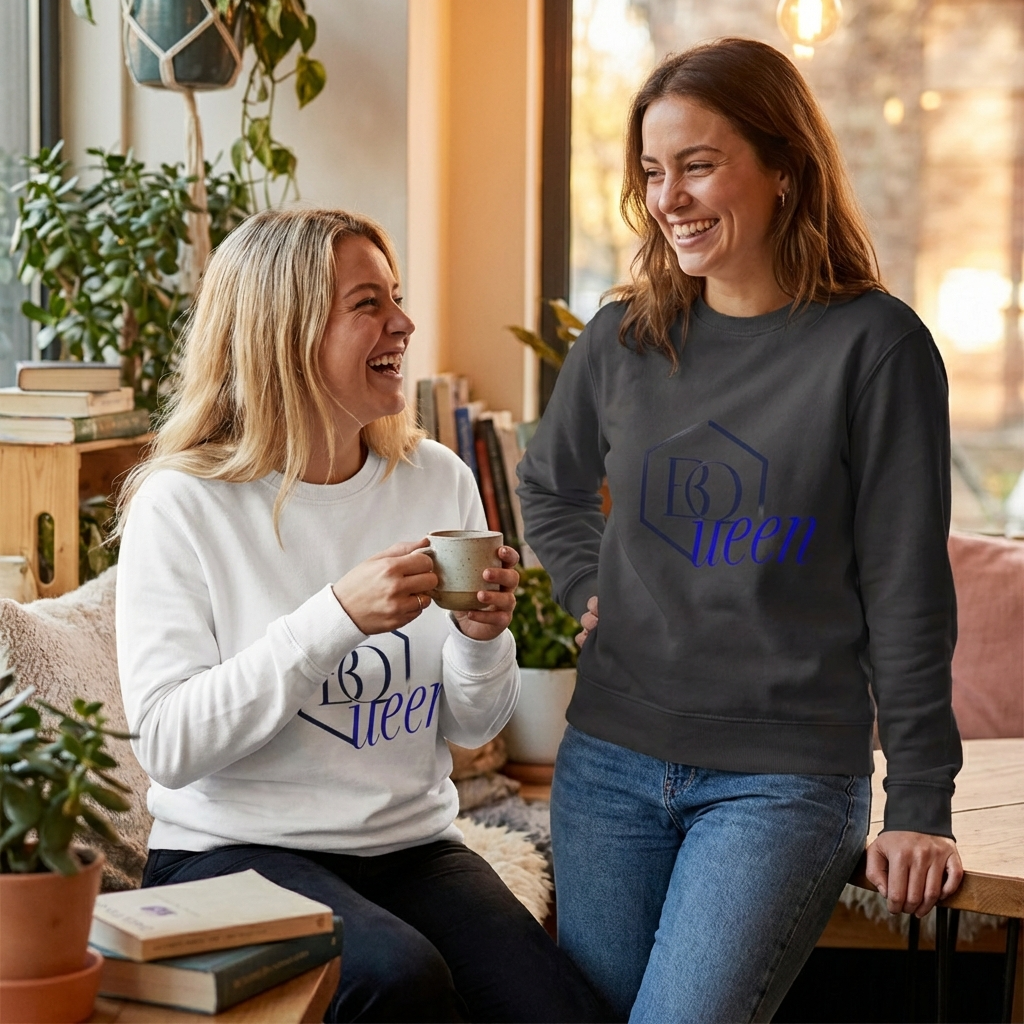 BQeen Damen Sweatshirt – Minimalistischer Premium Comfort