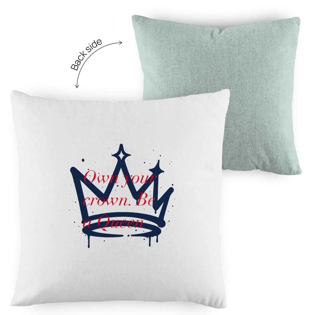 Onw Your Crown be a Queen Premium Deko-Kissen – Luxus Kissenbezug im Vintage-Pastell Look
