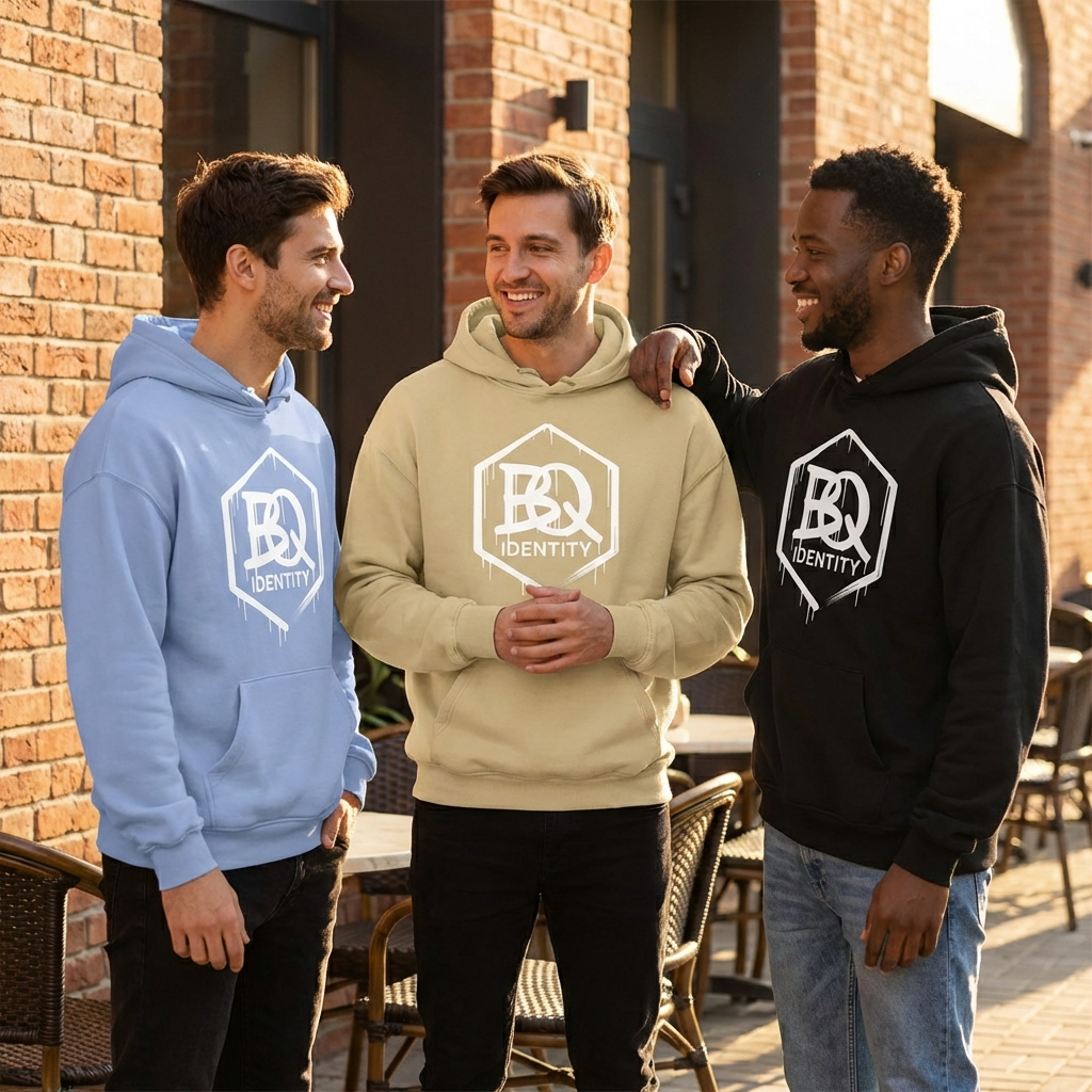 BQ Identity Oversize Hoodie – Heavy Minimalist Streetwear ohne Kordel