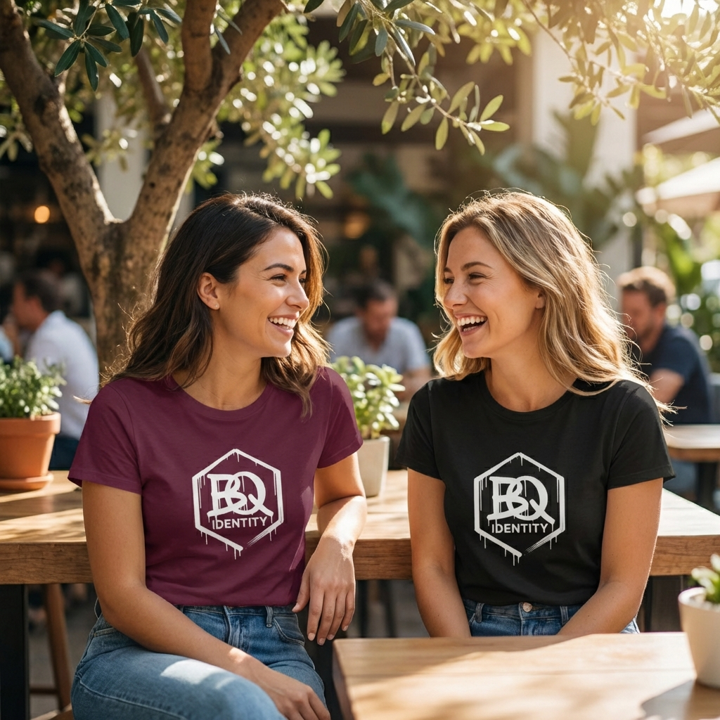 Damen T-Shirt BQ Identity weiß