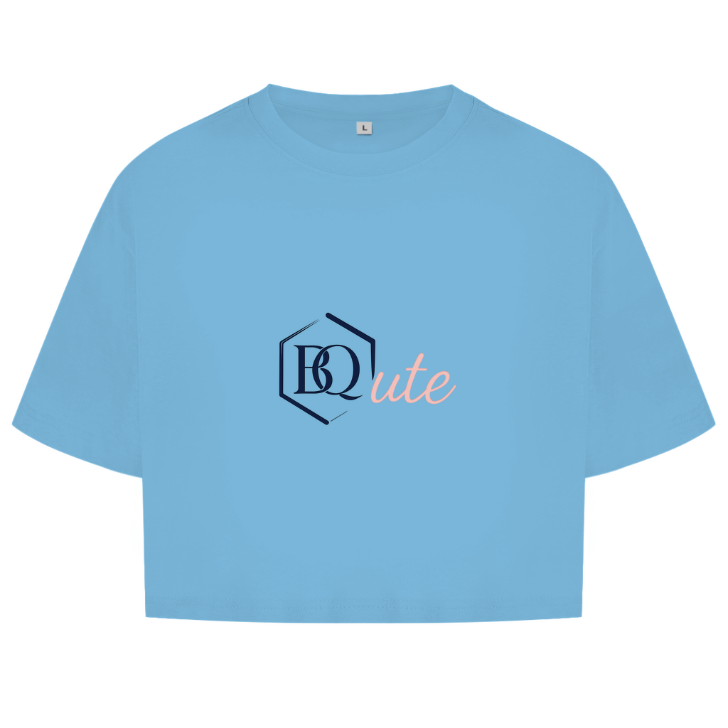 Damen Oversize Crop Top BQute rose