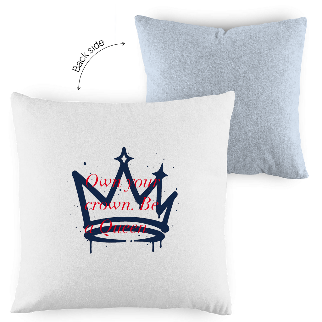Onw Your Crown be a Queen Premium Deko-Kissen – Luxus Kissenbezug im Vintage-Pastell Look