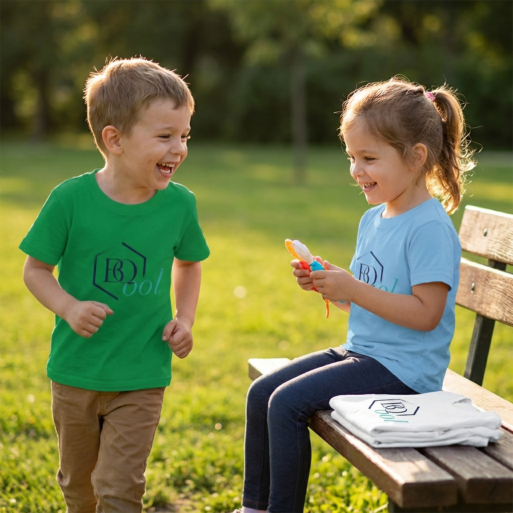 BQool Kinder Basic T-Shirt –  100 % Baumwolle