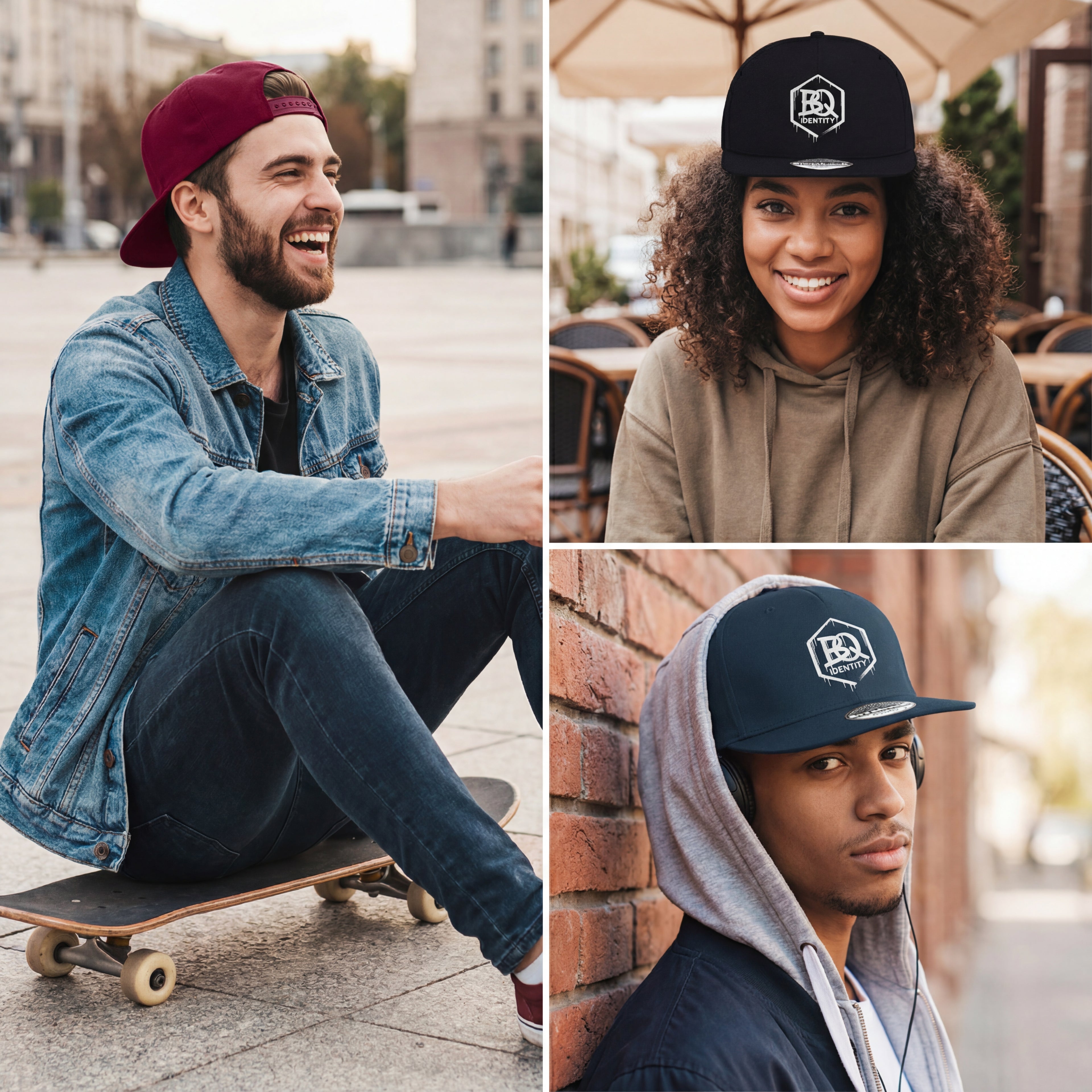 BQ Identity Snapback – Premium Street Cap mit Drip-Logo