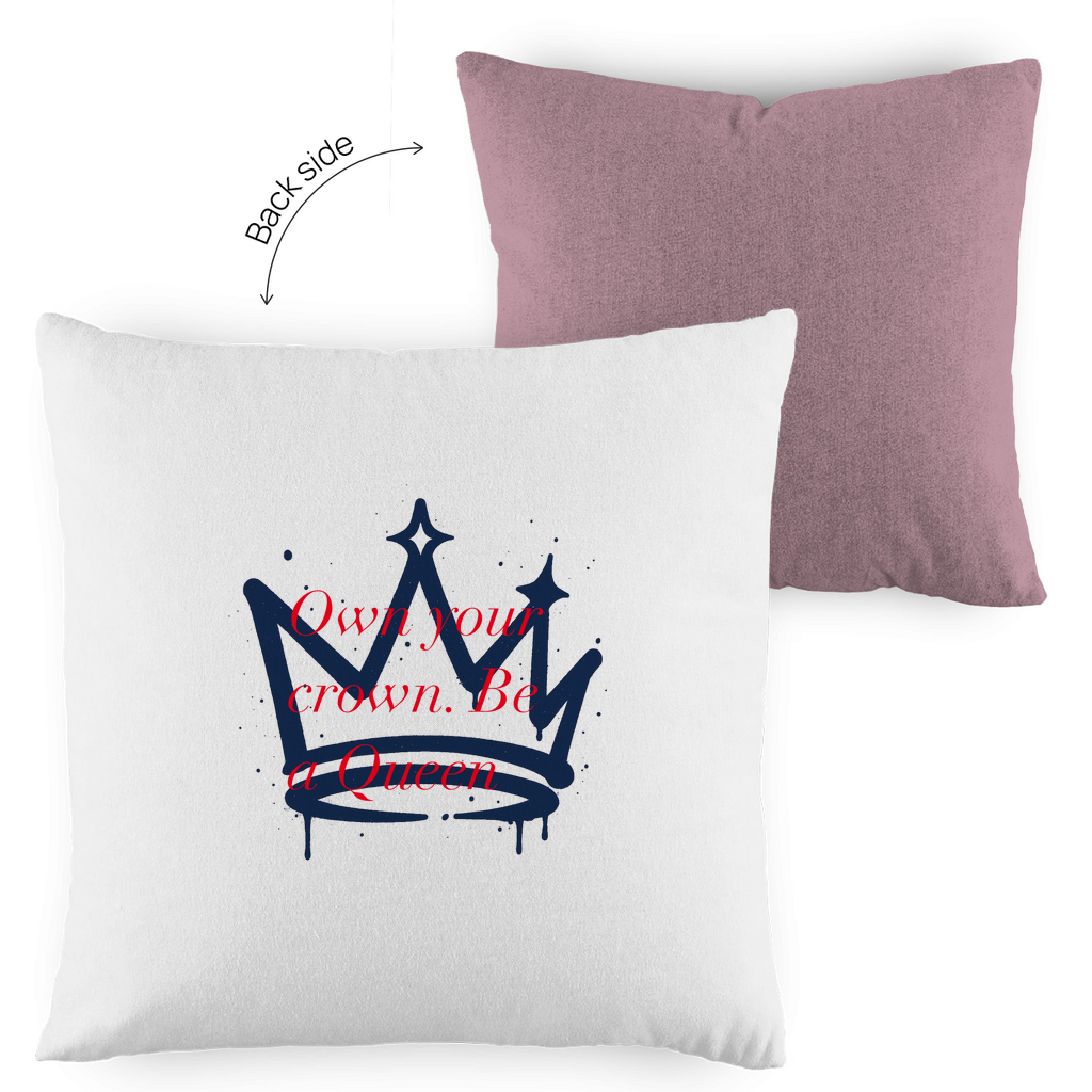 Onw Your Crown be a Queen Premium Deko-Kissen – Luxus Kissenbezug im Vintage-Pastell Look